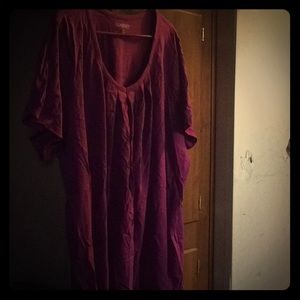 Pleated V-neck Short-sleeved Tunic